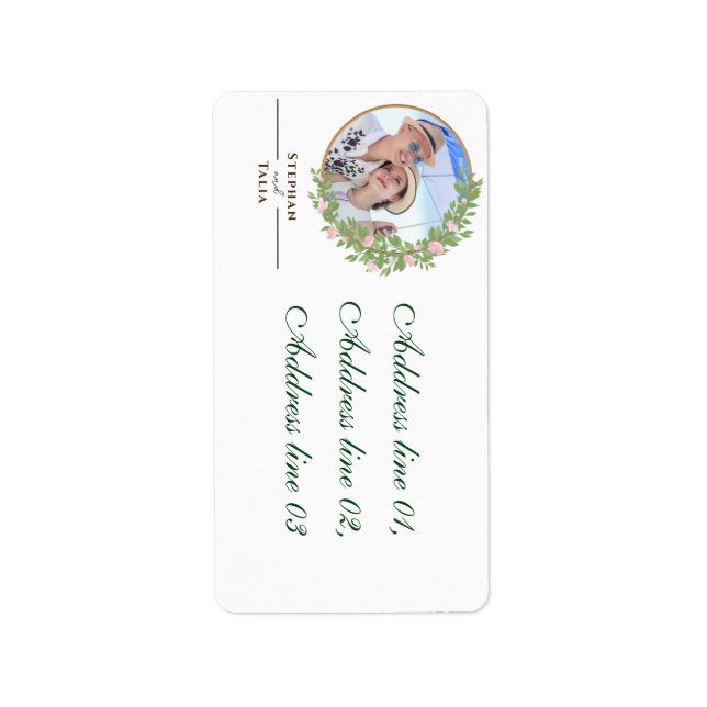 Zauberhafte Blumen Hochzeit Adressaufkleber (Vorne)