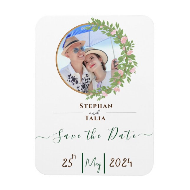 Zauberhafte Blumen Hochzeit Magnet (Vertikal)