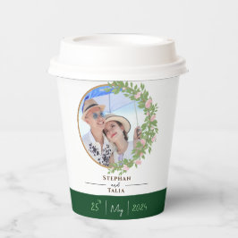 Zauberhafte Blumen Hochzeit Pappbecher