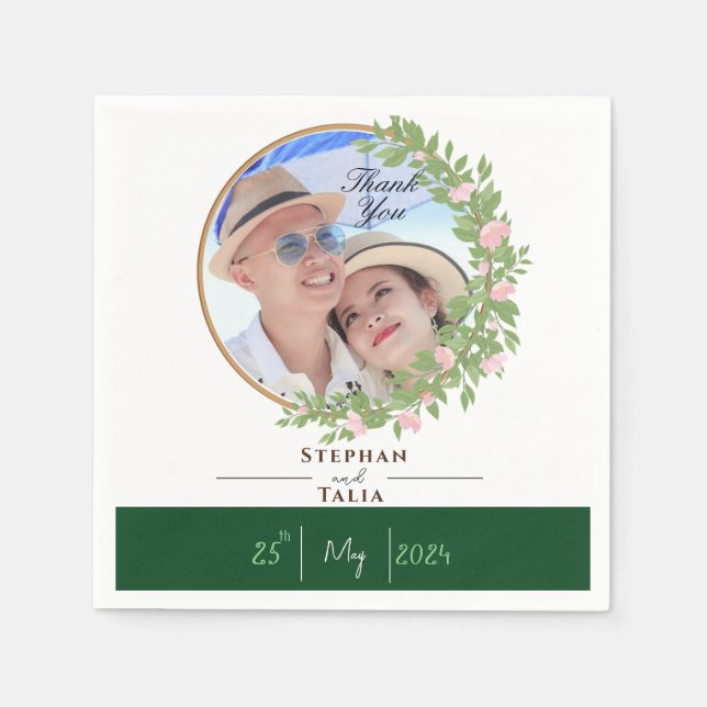 Zauberhafte Blumen Hochzeit Serviette (Vorderseite)