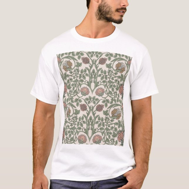 Zauberhafte Blumenbilder Vintag: Retro-Wallpaper. T-Shirt (Vorderseite)