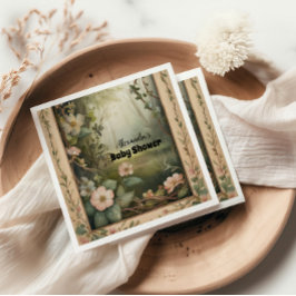 Zauberhafte Blumenwaldsäulendusche Serviette