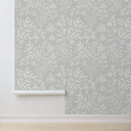 Zauberhafte Blumenwiesen-Träume L6 Weiße graue Flo Tapete