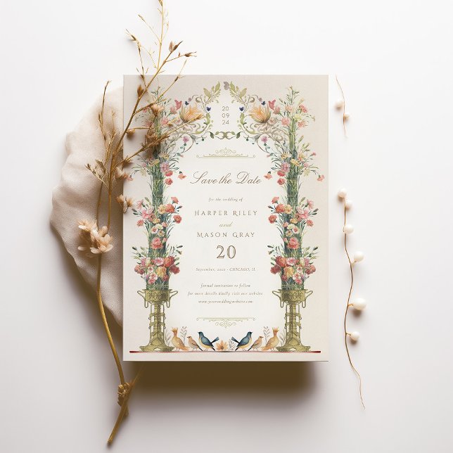 Zauberhafte Blütenhochzeit im Garten retten Einladung (Von Creator hochgeladen)