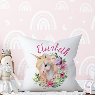 Zauberhafte Einhorn-Blütenkissen Kissen