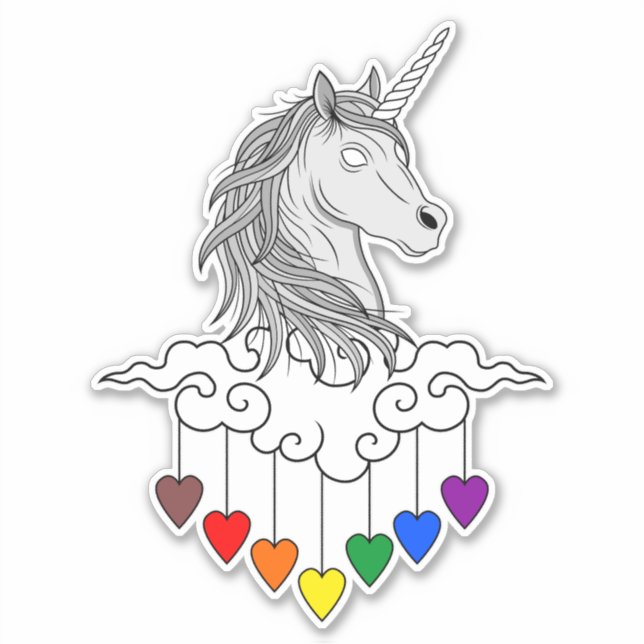 Zauberhafte Einhorn-Illustration Design Art Aufkleber (Vorderseite)