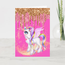 Zauberhafte Einhorn-Pony Feenflüge Glitzer Karte
