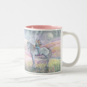 Zauberhafte Einhorn-Tasse mit Hügeln Zweifarbige Tasse