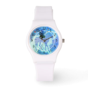 Zauberhafte Einhornfarben Blaues Grün Armbanduhr
