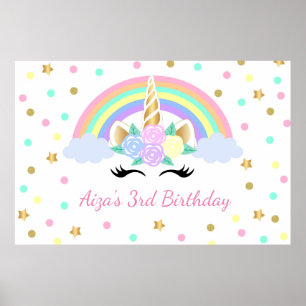 Zauberhafte Einhornkugel Rainbow Unicorn Hintergru Poster