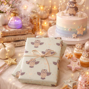 Zauberhafte Eulenmond-Verpackungspapiere Geschenkpapier Set