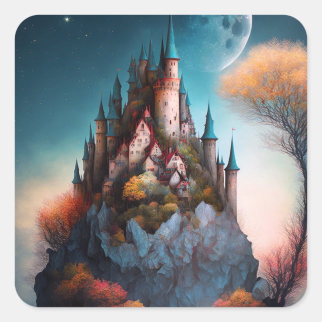 Zauberhafte Fantasy Castle Aufkleber (Vorderseite)