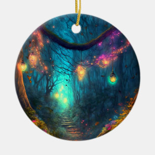 Zauberhafte Fantasy Fairy Lights Keramik Ornament