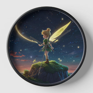 Zauberhafte Feen Mond Wanduhr
