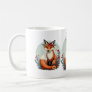 Zauberhafte Florale Fuchs Waldvolkskunst Kaffeetasse