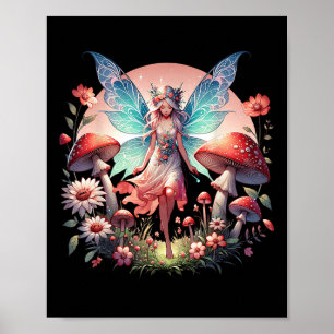 Zauberhafte Forest Fairy Fantasy Mystical Butterfl Poster