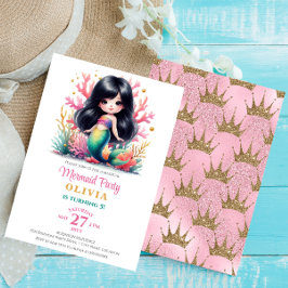 Zauberhafte Geburtstagsparty der Meerjungfrau Einladung