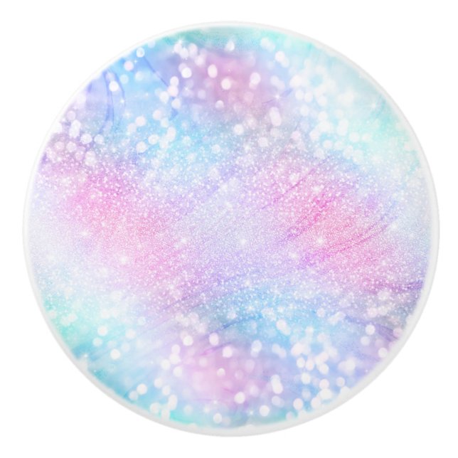 Zauberhafte Glitzer Glitzern rosa Design Keramikknauf (Vorderseite)