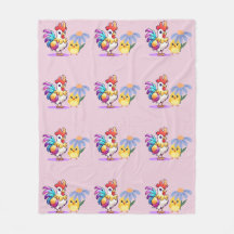 Zauberhafte Hahn-Baby-Mädchen-Fleece-Decke