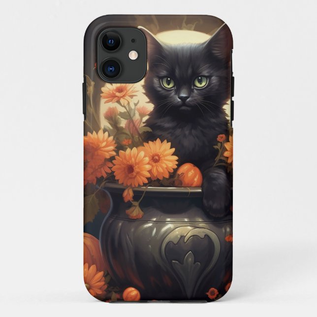 Zauberhafte Halloween-Katze Case-Mate iPhone Hülle (Rückseite)