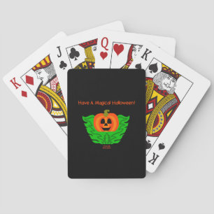 Zauberhafte Halloween-Kürbiskröschen Spielkarten