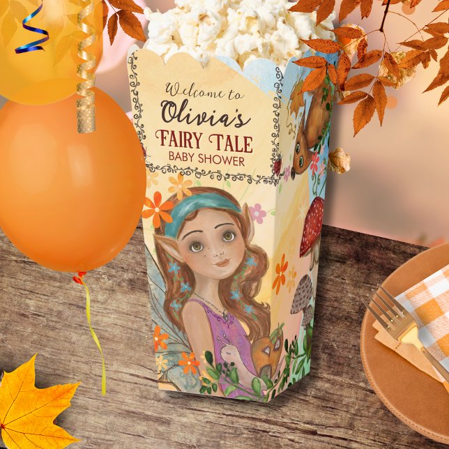 Zauberhafte Herbstmärchen mit Babydusche Popcorn Geschenkschachtel (Enchanted Autumn Fairy Tale Baby Shower Popcorn Favor Boxes)