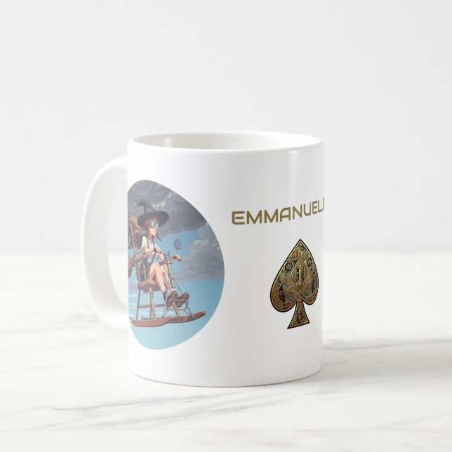 Zauberhafte Hexenpilotin Kaffeetasse (Vorderseite Links)