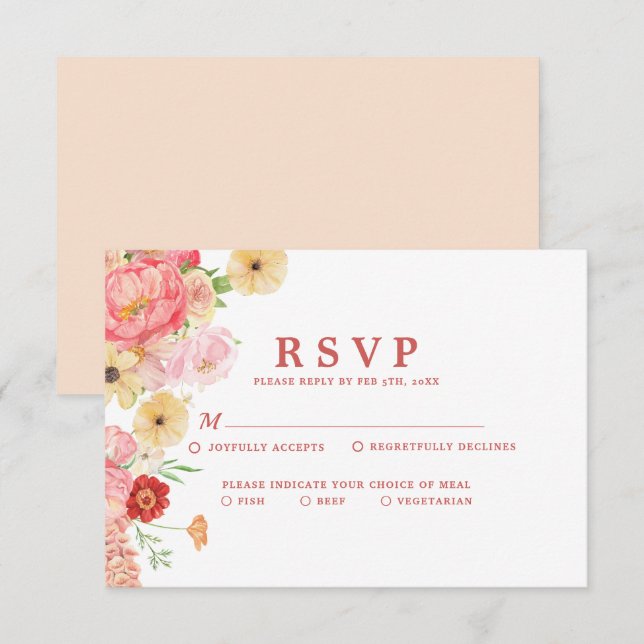 Zauberhafte Hochzeit der Wasserfarben RSVP Karte (Vorne/Hinten)