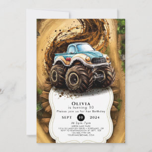 Zauberhafte Kids' Monster Truck Geburtstag Einladung