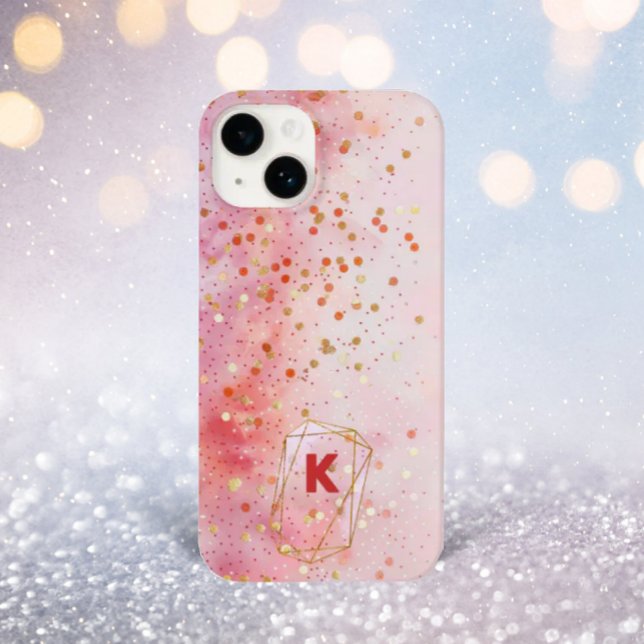 Zauberhafte Konfetti-Monogramm-Initiale Custom Case-Mate iPhone 14 Hülle (Von Creator hochgeladen)