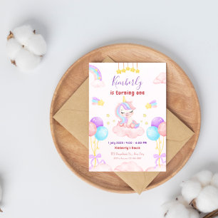 Zauberhafte Lila und rosa Geburtstagsparty Einladung