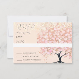 Zauberhafte Märchenblütenhochzeit mit rosafarbenem RSVP Karte