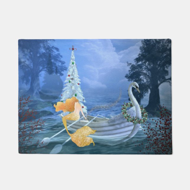 Zauberhafte Meerjungfrau, Swan Boat und Weihnachts Fußmatte (Vorderseite)