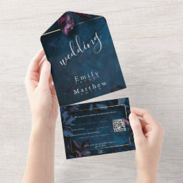 Zauberhafte Midnight Garden Wedding All In One Einladung