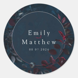 Zauberhafte Midnight Garden Wedding Runder Aufkleber
