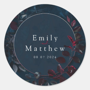 Zauberhafte Midnight Garden Wedding Runder Aufkleber
