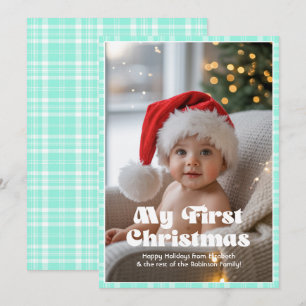Zauberhafte Mint-Gingham Mein erstes Weihnachten B
