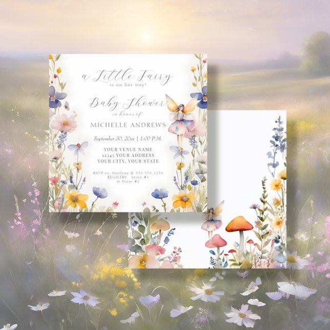 Zauberhafte Mushroom Floral Girl Babydusche Einladung (Von Creator hochgeladen)