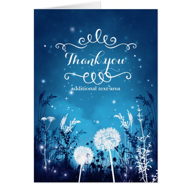 Zauberhafte Night Sky Stars & Foliage Vielen Dank (Vorne)