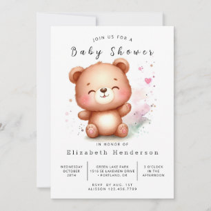 Zauberhafte Printable Bear Baby Dusche Einladung