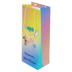 Zauberhafte Ritterparade Kinderdusche gelb pink Geschenktüte Für Weinflaschen