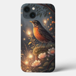 Zauberhafte Robin Bird und Blume Case-Mate iPhone Hülle