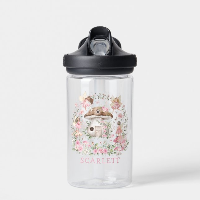 Zauberhafte Rosa Blütenwald Fairy Trinkflasche (Vorne)