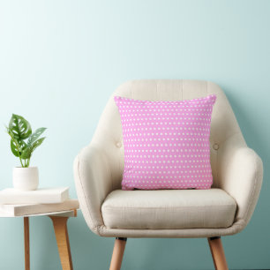 Zauberhafte rosa und stilvolle weiße Polka-Punkte Kissen