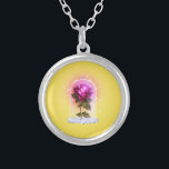 Zauberhafte Rote Rose Schöne Girls Versilberte Kette<br><div class="desc">Ausschnitt</div>