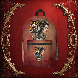 Zauberhafte Steampunk-Blumenwelt Bedruckter Rucksack