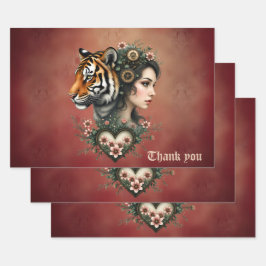 Zauberhafte Steampunk-Blumenwelt Geschenkpapier Set