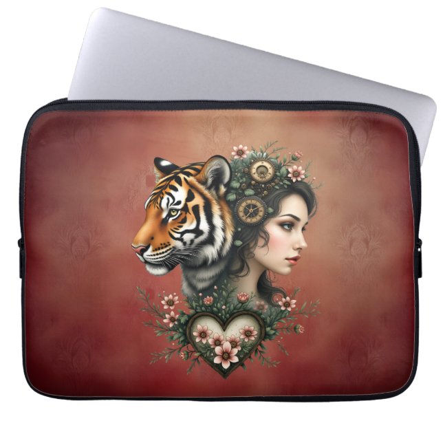 Zauberhafte Steampunk-Blumenwelt Laptopschutzhülle (Vorderseite)