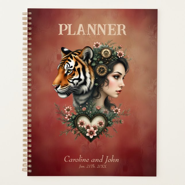 Zauberhafte Steampunk-Blumenwelt Planer (Vorderseite)