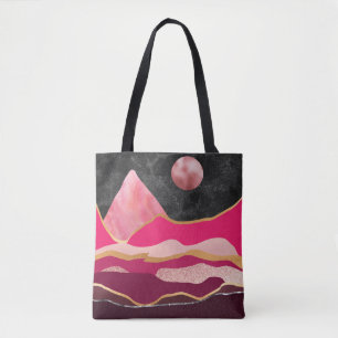 Zauberhafte Stilweise Rosa abstrakte Bergwelt Tasche